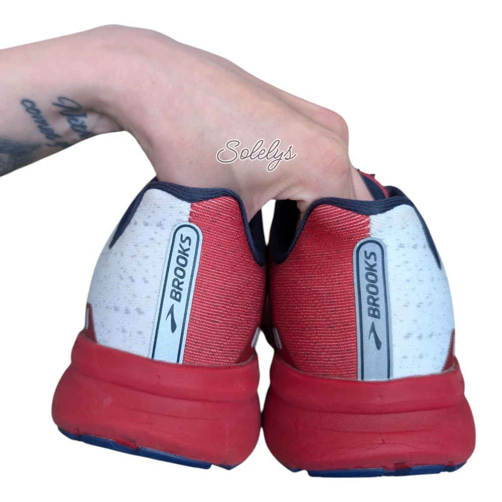 Brooks Launch 8 Texas Star Flag Red White and Blue Running Sneaker Womens 10 - Picture 7 of 12